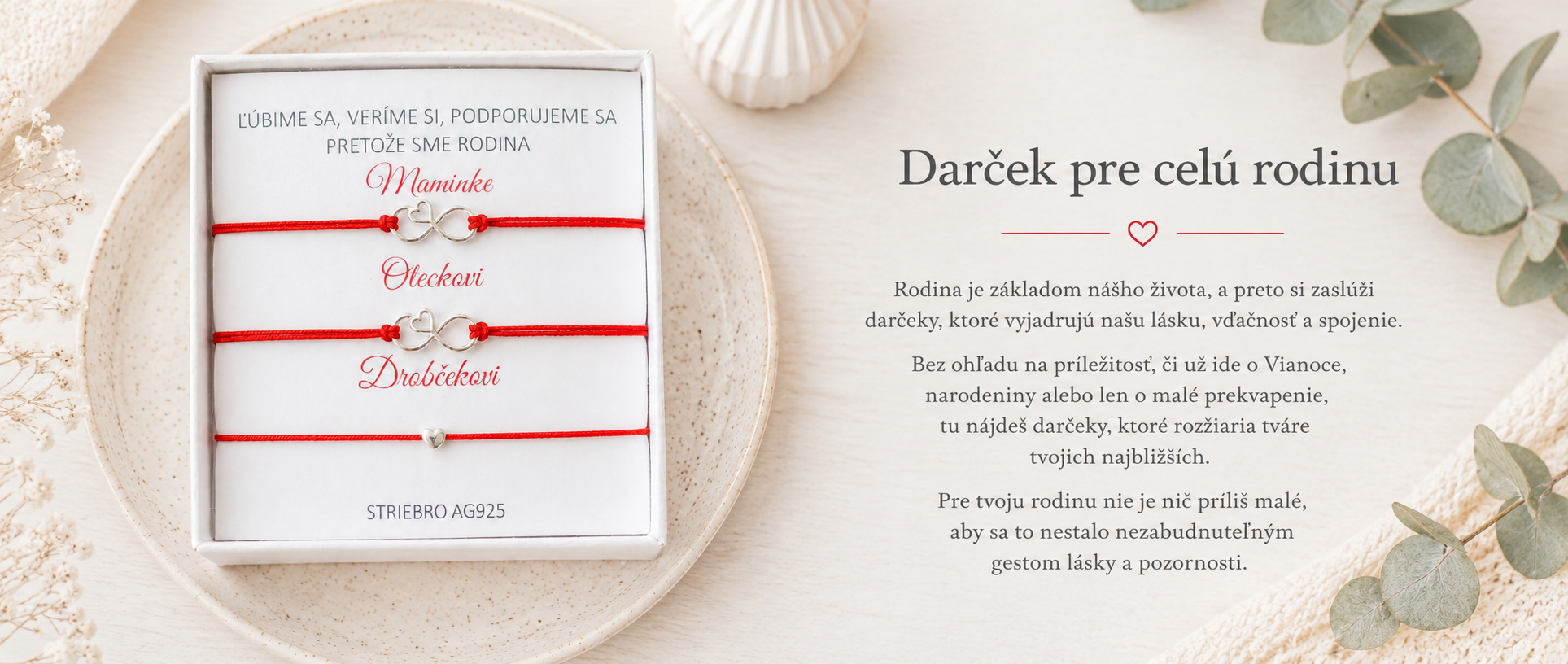 darček pre rodinu náramky